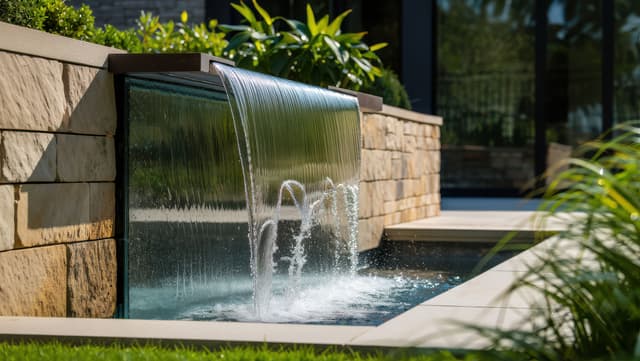 Mur d'eau piscine